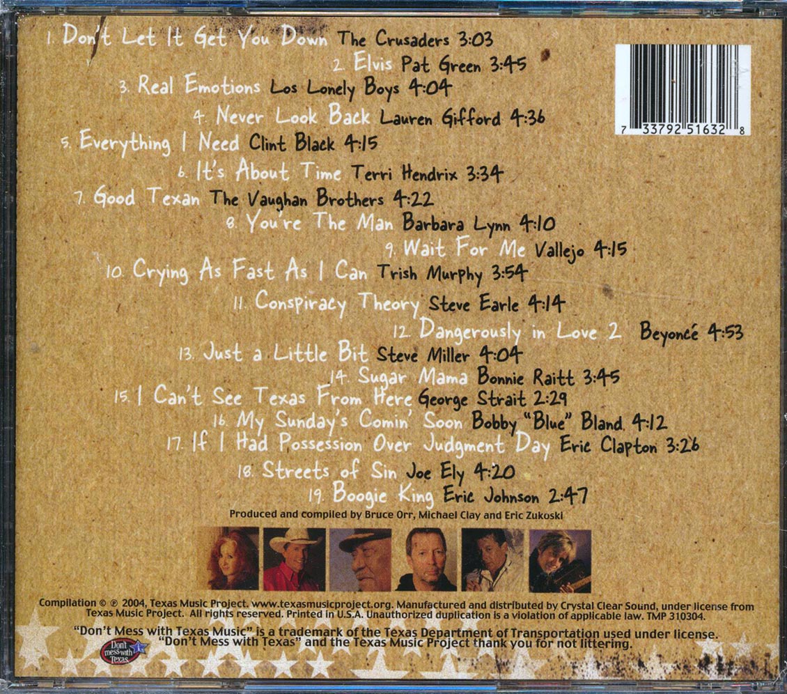 Bonnie Raitt, Eric Clapton, Beyonce, Etc. - Don't Mess With Texas Music Volume 2 (incl. large booklet)