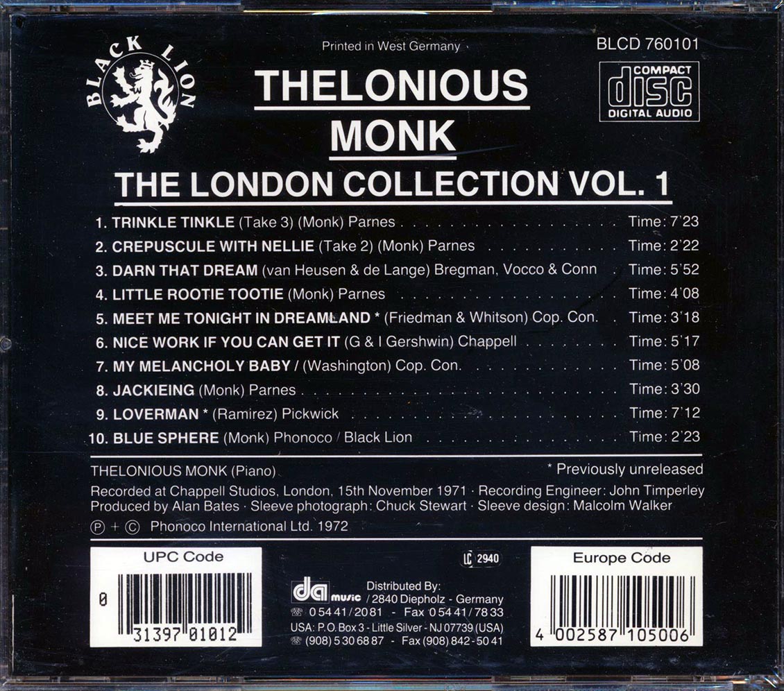 Thelonious Monk - The London Collection Volume 1