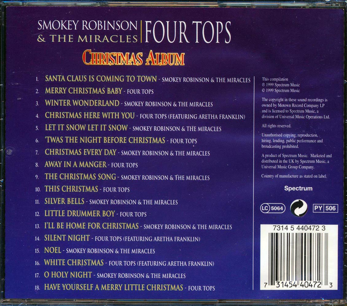 Smokey Robinson & The Miracles, Four Tops - Christmas Album (2 albums on 1 CD)