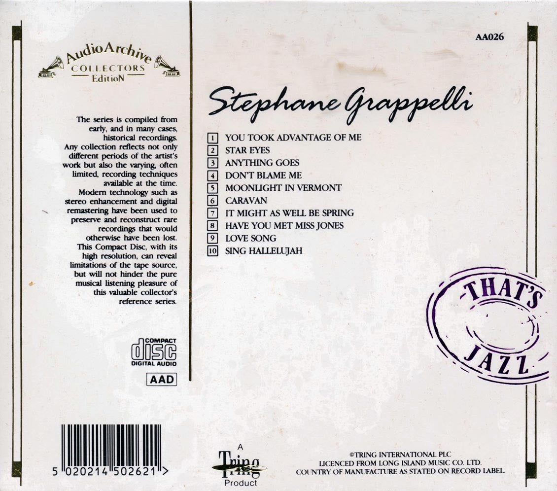 Stephane Grappelli - 10 Reflective Recordings