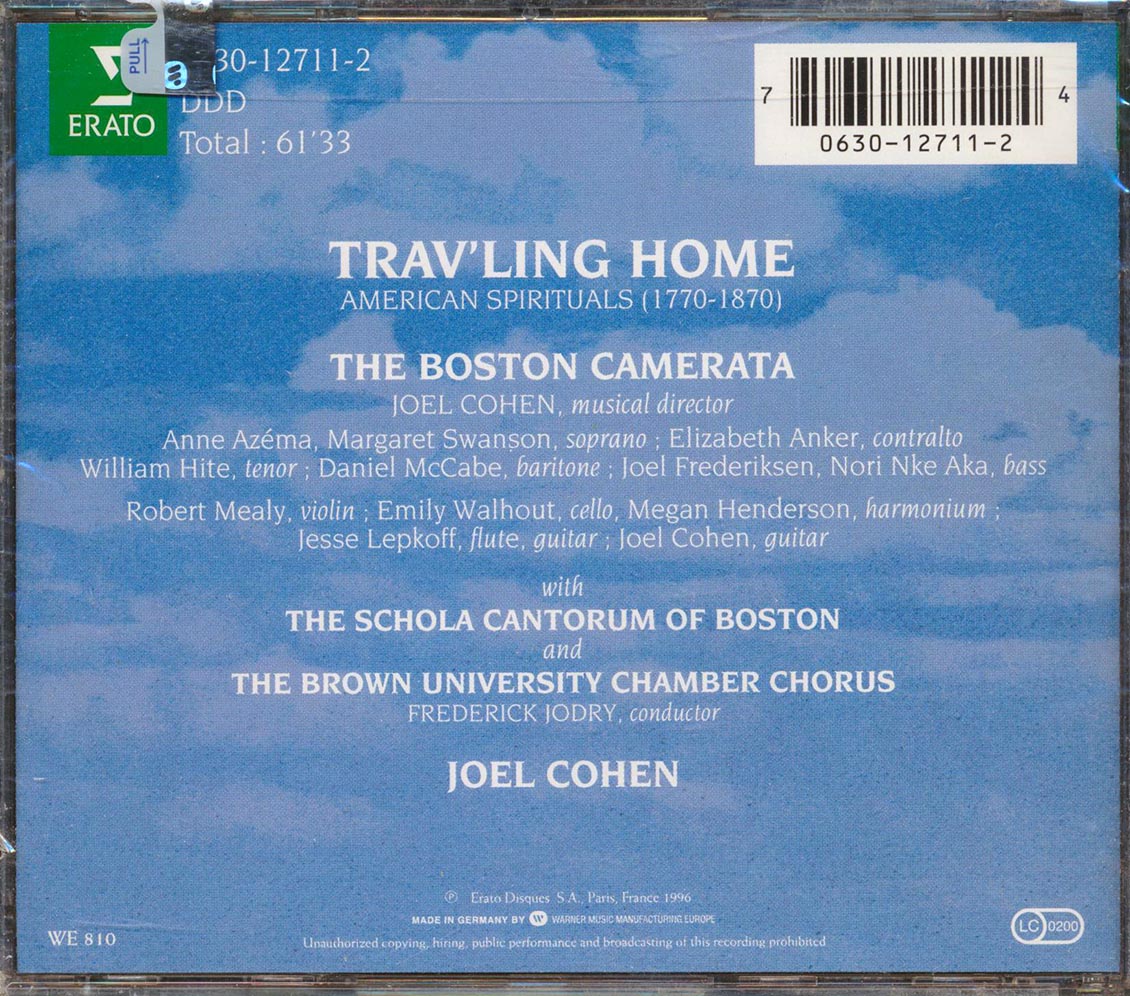 Frederick Jodry, Joel Cohen - Trav'ling Home: American Spirituals 1770-1870 (incl. large booklet)