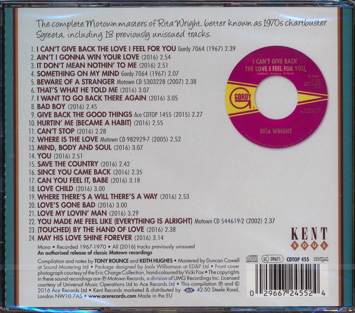 Syreeta - The Rita Wright Years: Rare Motown 1967-1970 (incl. large booklet)