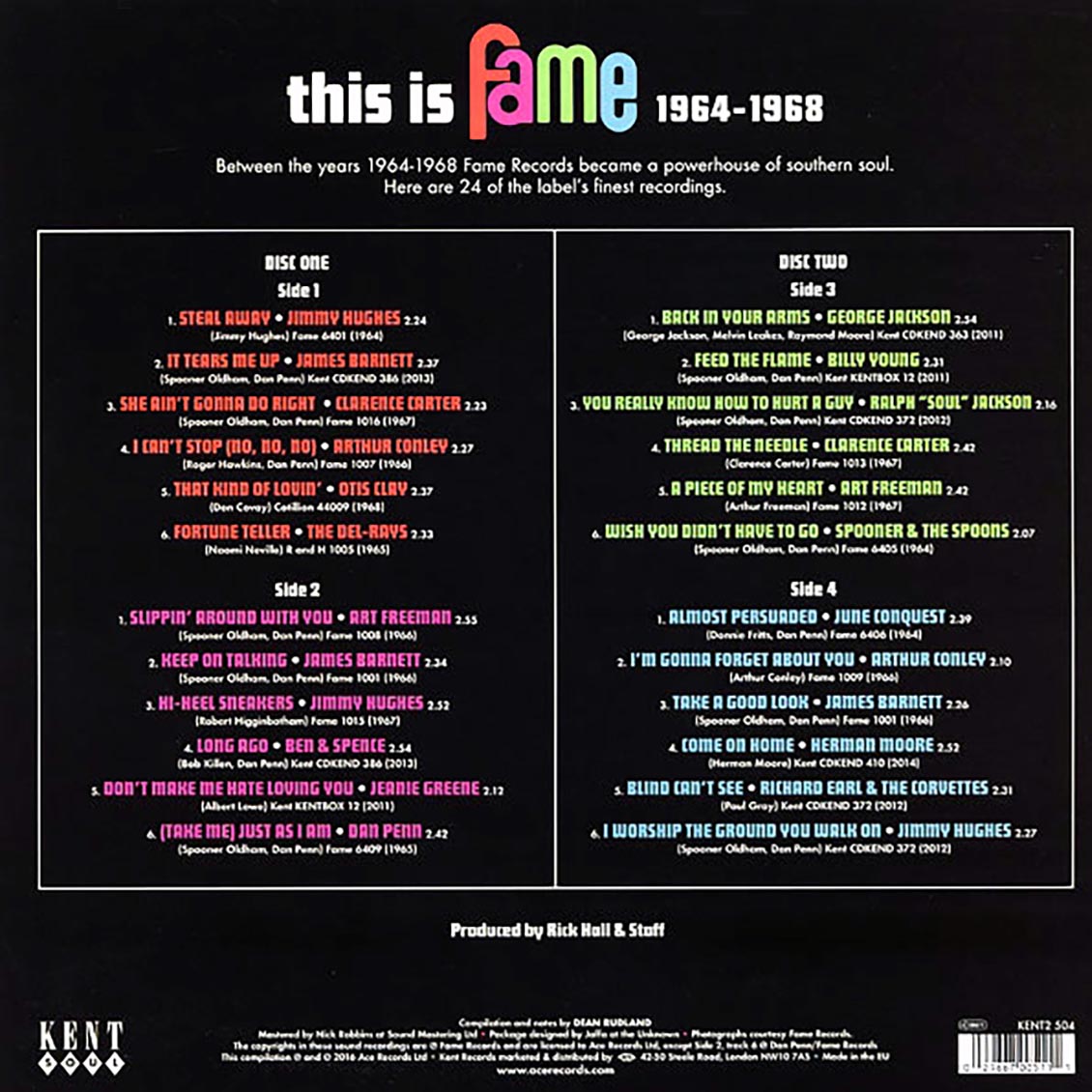 Dan Penn, Otis Clay, Jimmy Hughes, Clarence Carter, Etc. - This Is Fame 1964-1968 (2xLP)