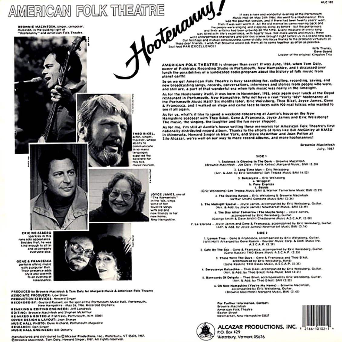 Theo Bikel, Brownie Macintosh, Eric Weissberg, Gene & Francesca - American Folk Theatre: Hootenanny! (orig. press)