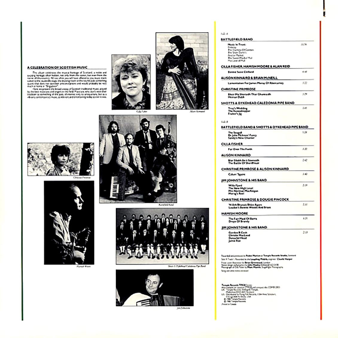 Battlefield Band, Alison Kinnaird, Cilla Fisher, Etc. - A Celebration Of Scottish Music (orig. press)