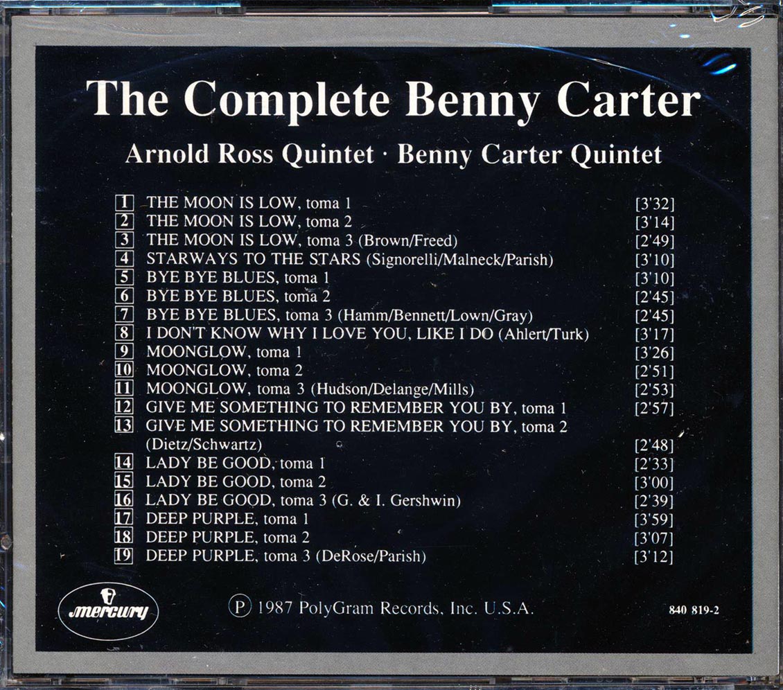 Benny Carter - The Complete Benny Carter: The Essential Keynote Session 7