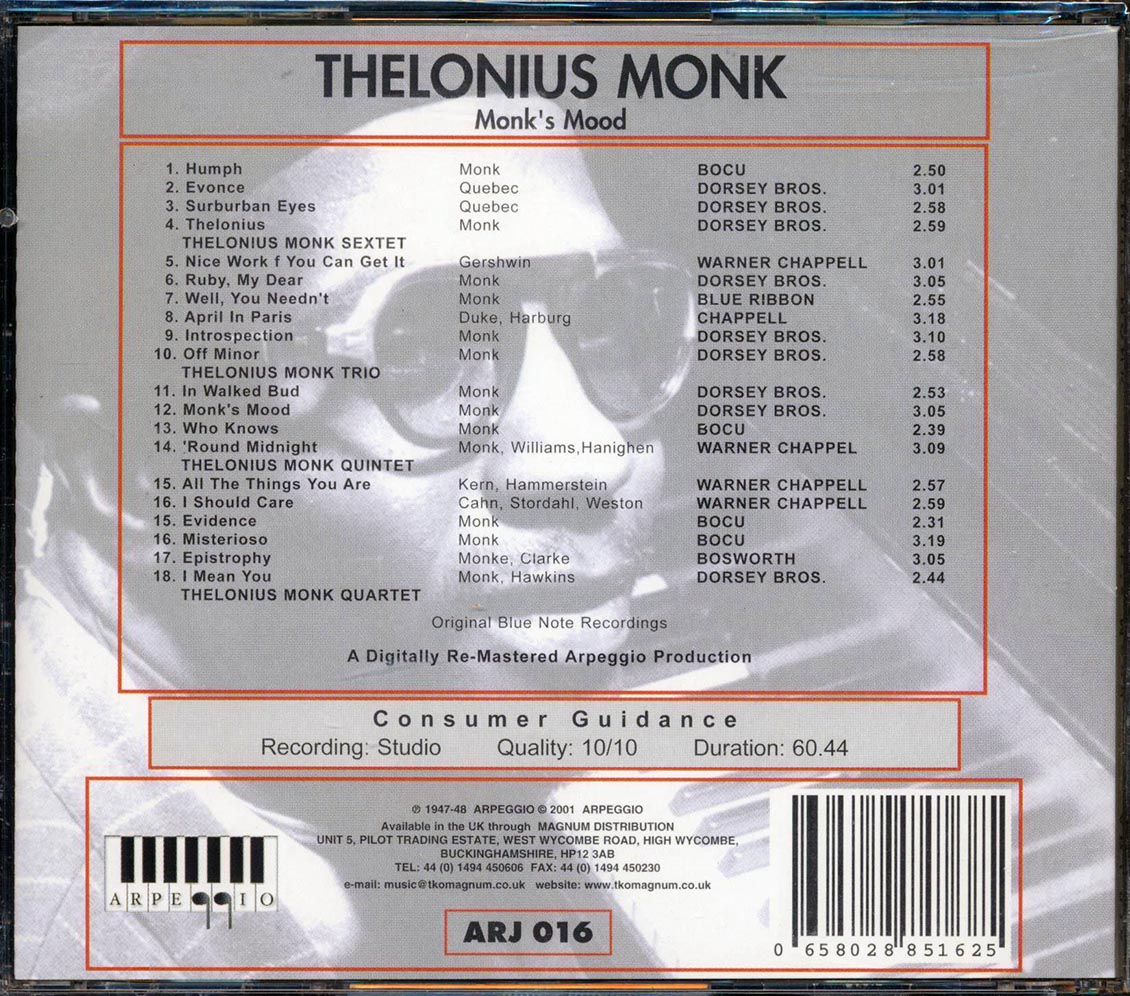 Thelonius Monk, Milk Jackon, Art Blakey - Monks Mood