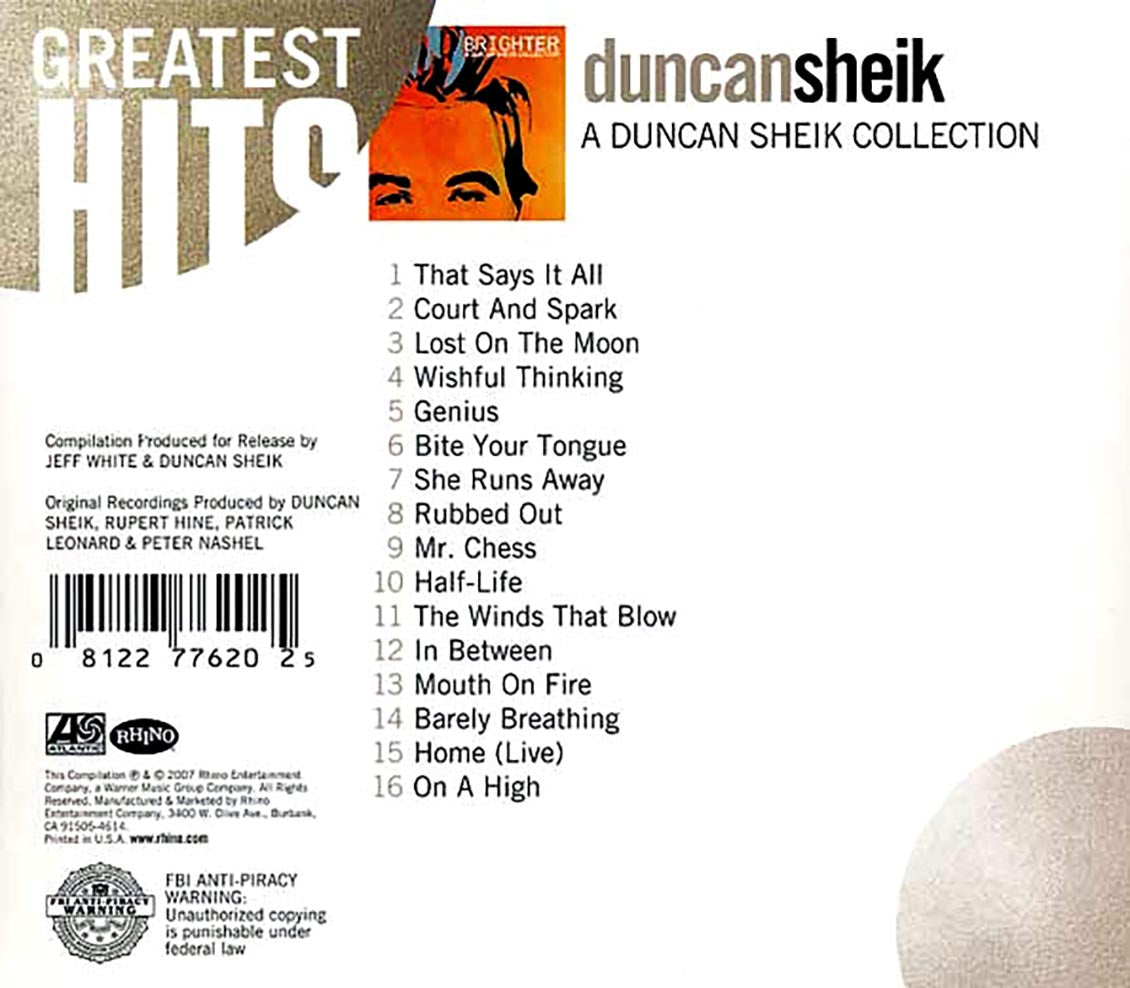 Duncan Sheik - Greatest Hits: A Duncan Sheik Collection