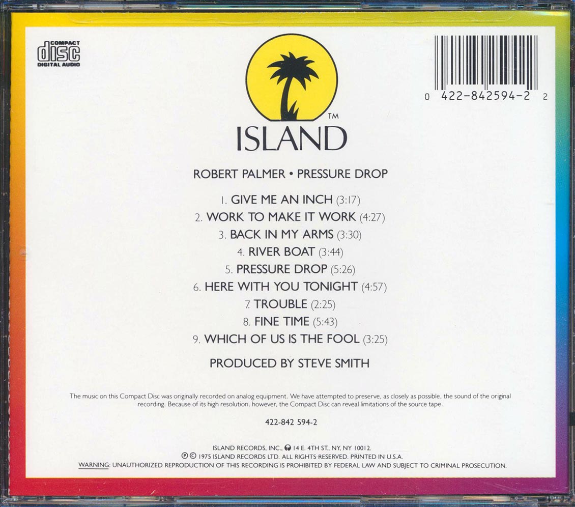 Robert Palmer - Pressure Drop