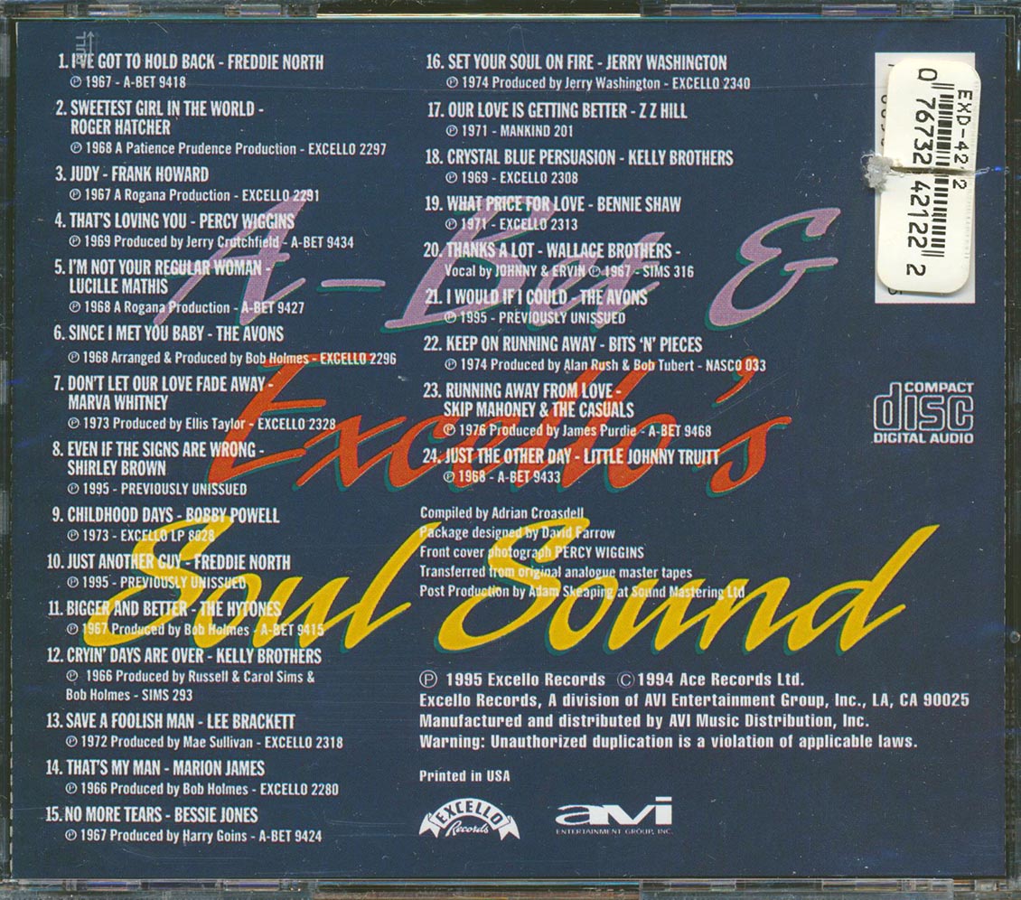 Freddie North, The Avons, Frank Howard, Percy Wiggins, Etc. - Uptown Down South: A-Bet & Excello's Soul Sound (marked/ltd stock)