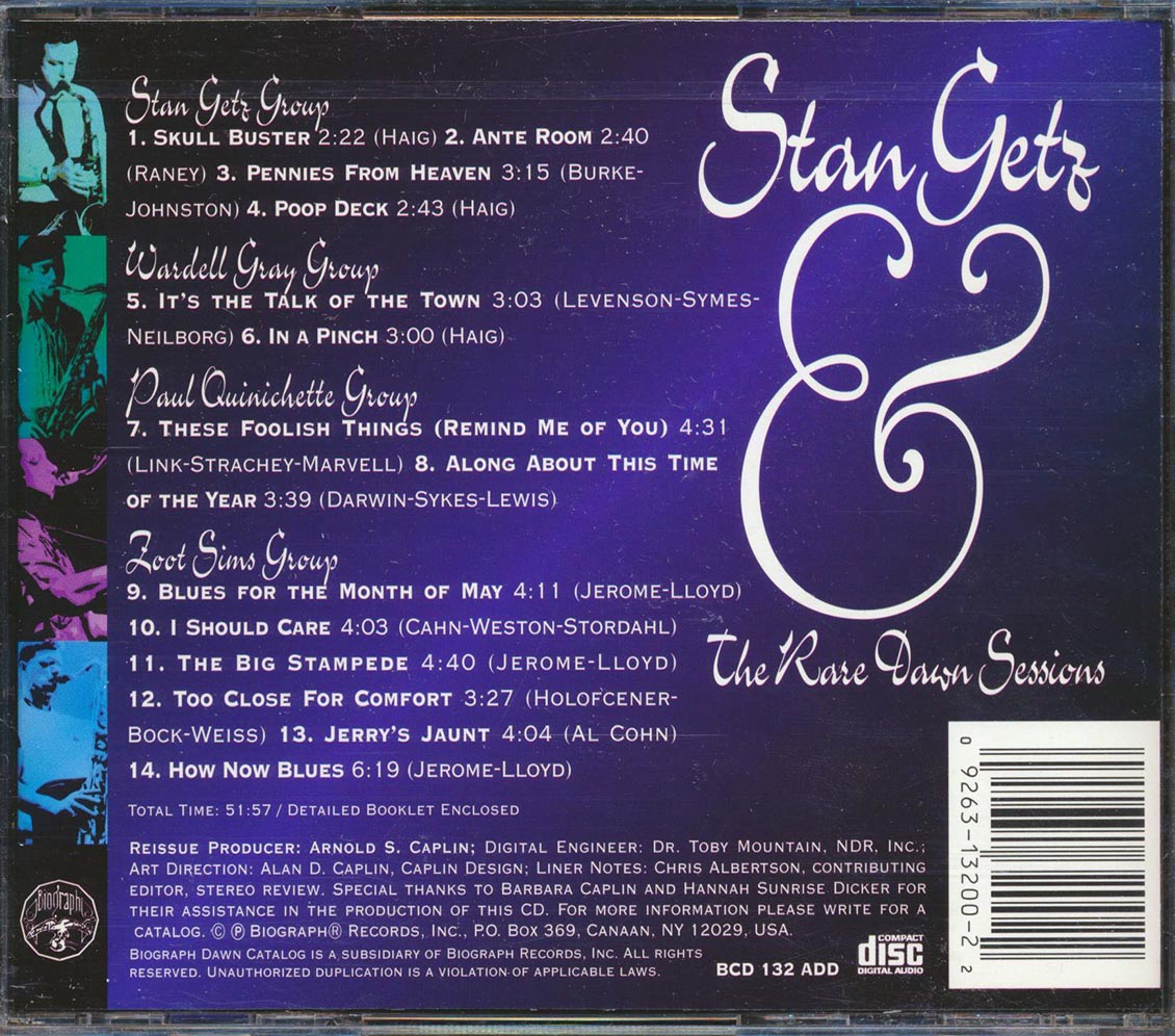 Stan Getz - The Rare Dawn Sessions With Stan Getz, Wardell Gray, Zoot Sims, Paul Quinchette