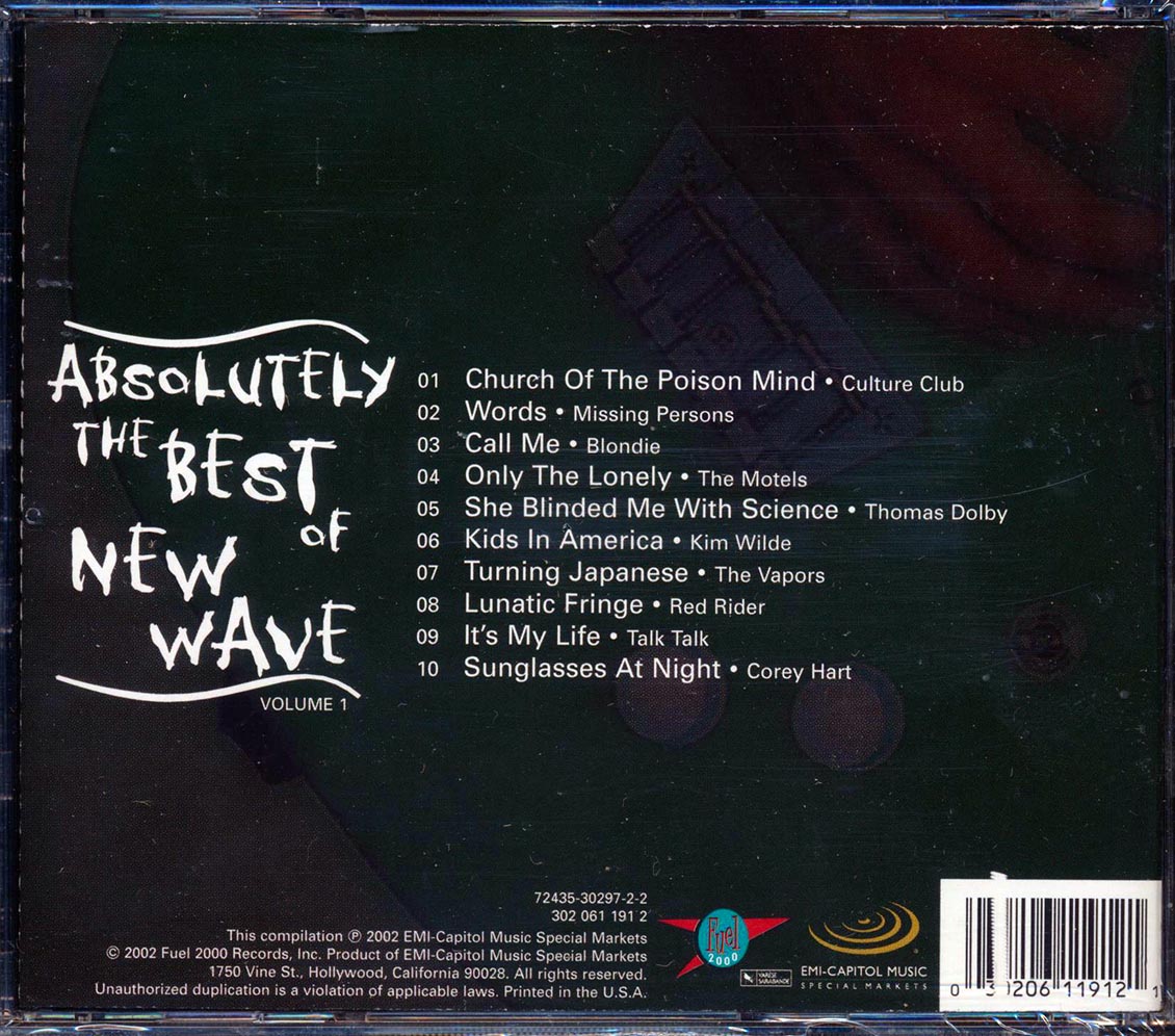 Culture Club, The Motels, Missing Persons, Blondie, Etc. - Absolutely The Best Of New Wave Volume 1 (marked/ltd stock)