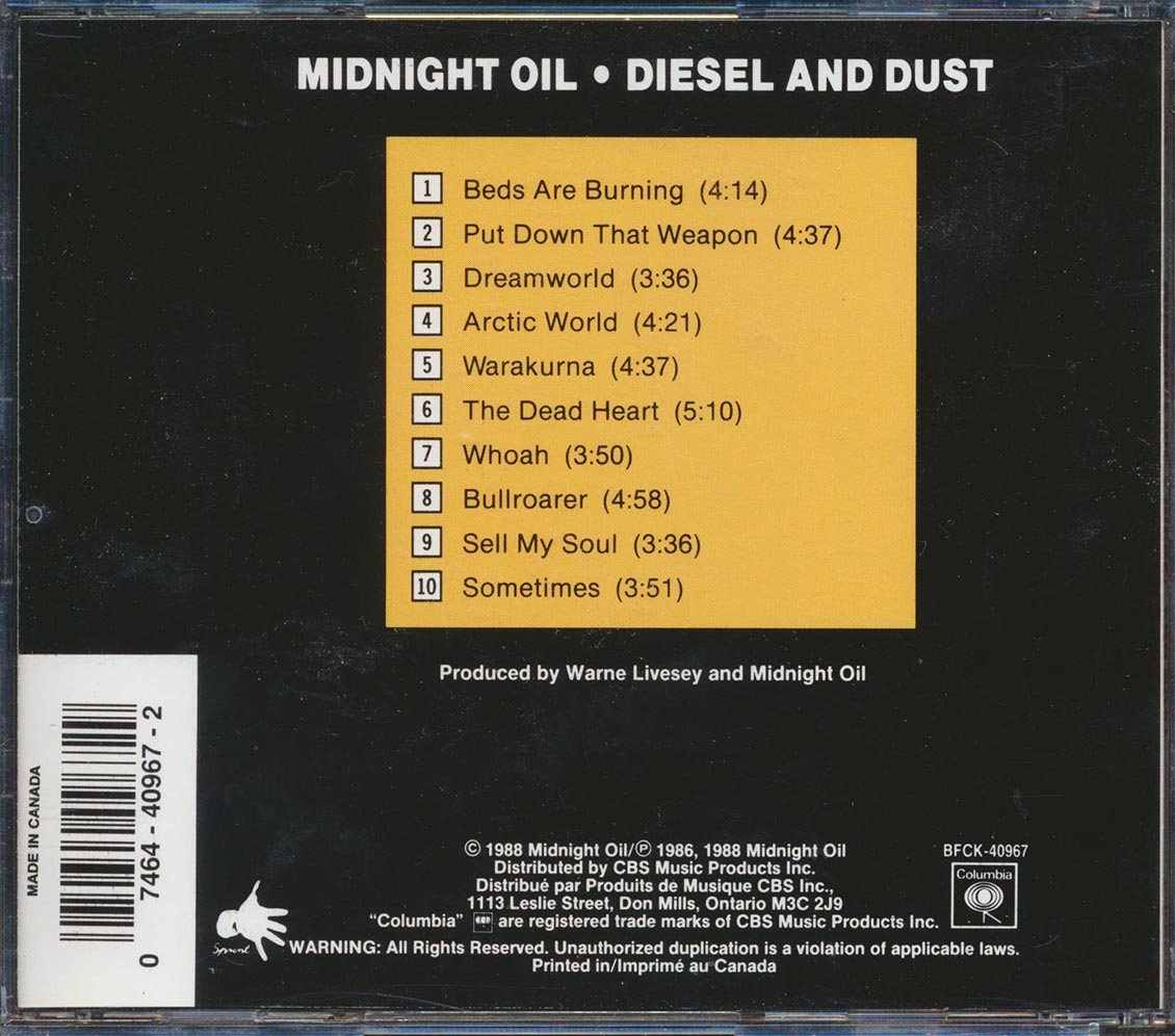 Midnight Oil - Diesel And Dust