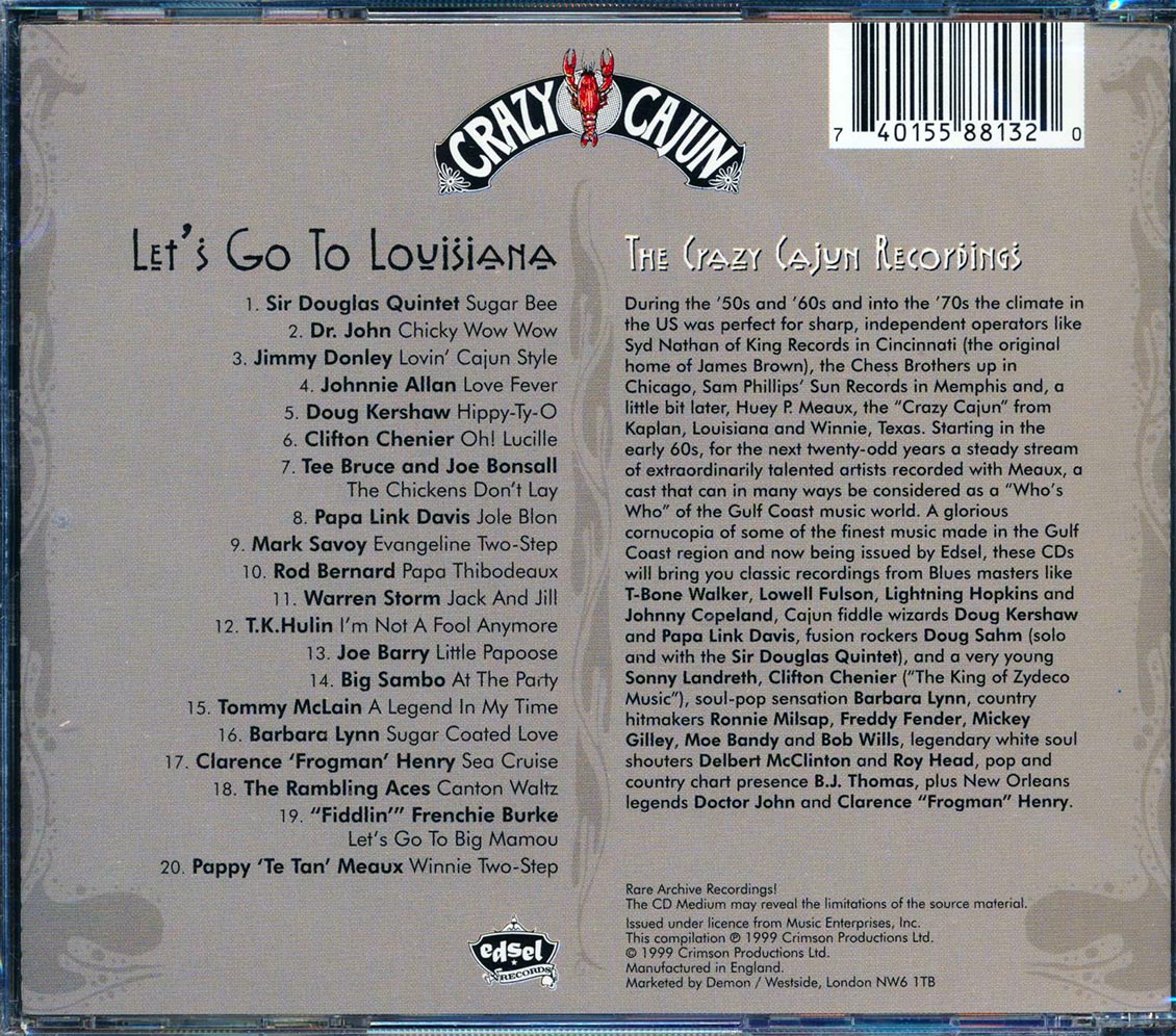 Sir Douglas Quintet, Dr. John, Jimmy Donley, Etc. - Let's Go To Louisiana: The Crazy Cajun Recordings (20 tracks)