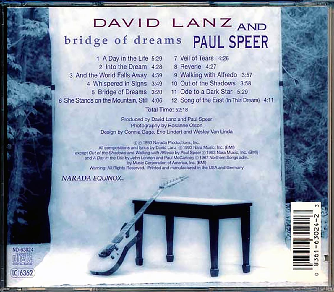 David Lanz, Paul Speer - Bridge Of Dreams (marked/ltd stock)