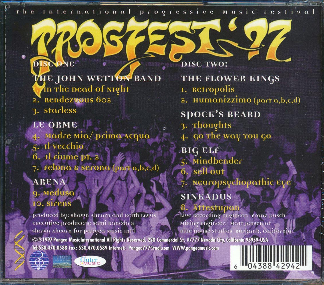 Spock's Beard, John Wetton Band, Le Orme, Arena, Etc. - Progfest 1997 (2xCD)