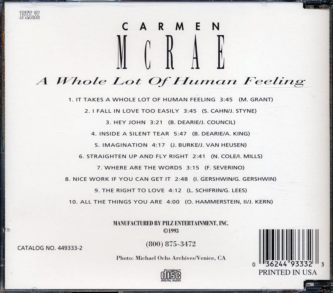 Carmen McRae - A Whole Lot Of Human Feeling