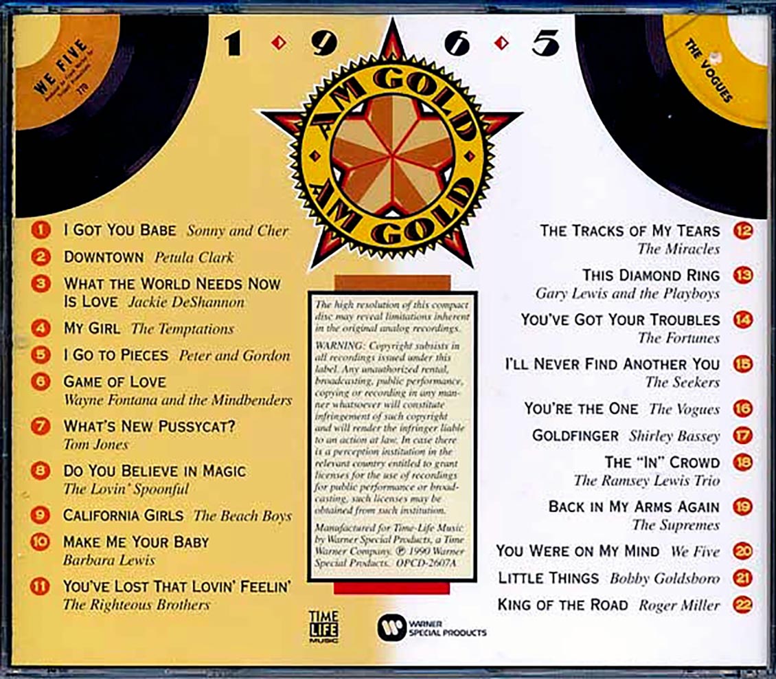 Paula Clark, Jackie DeShannon, Temptations, Tom Jones, Etc. - AM Gold 1965 (marked/ltd stock)