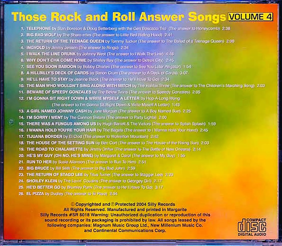 Tommy Tucker, Jimmy Jenson, Tan Boreson, Etc. - Those Rock And Roll Answer Songs Volume 4