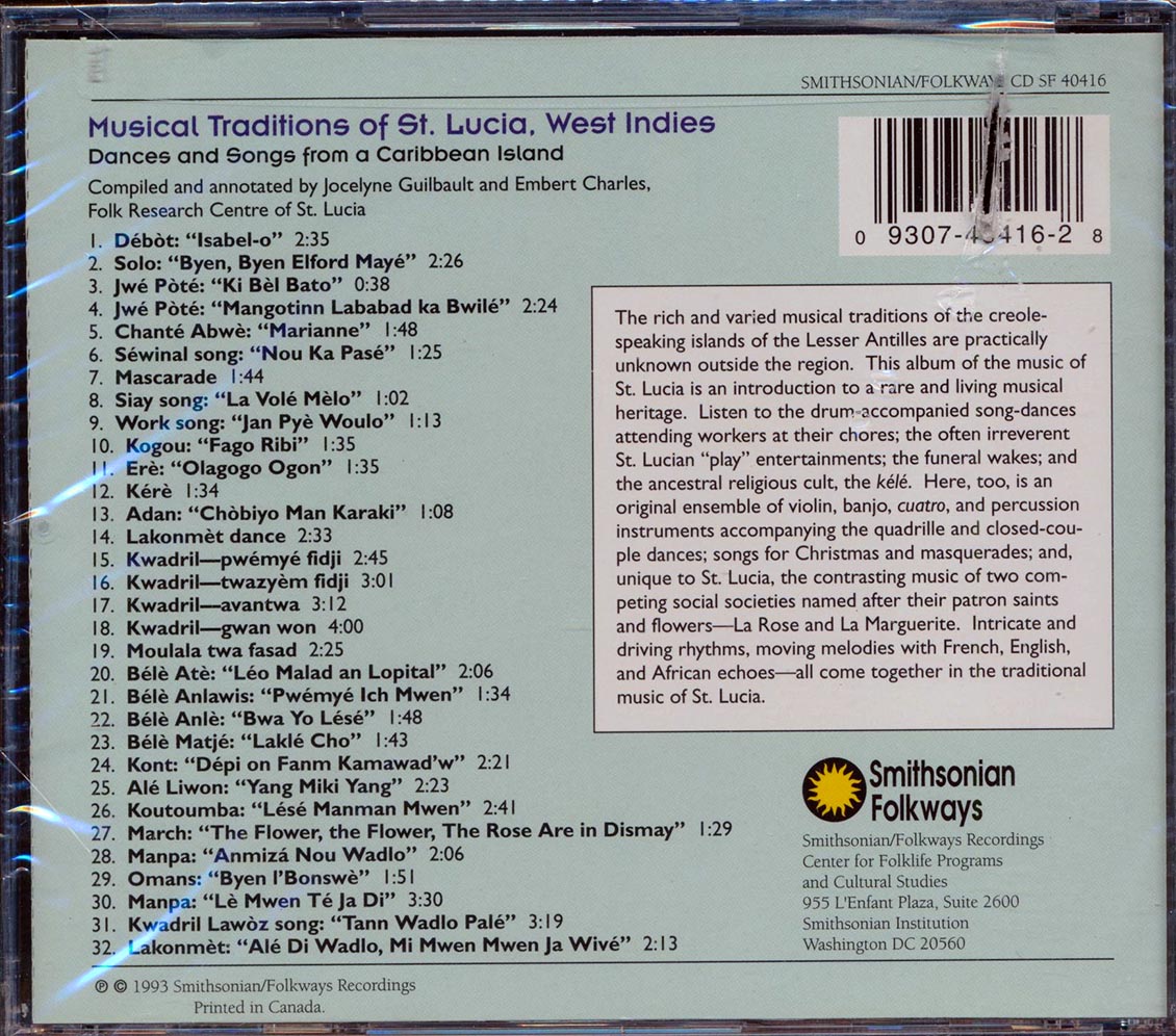 Various - Musical Traditions Of St. Lucia, West Indies: Dances And Songs From A Caribbean Island (marked/ltd stock)