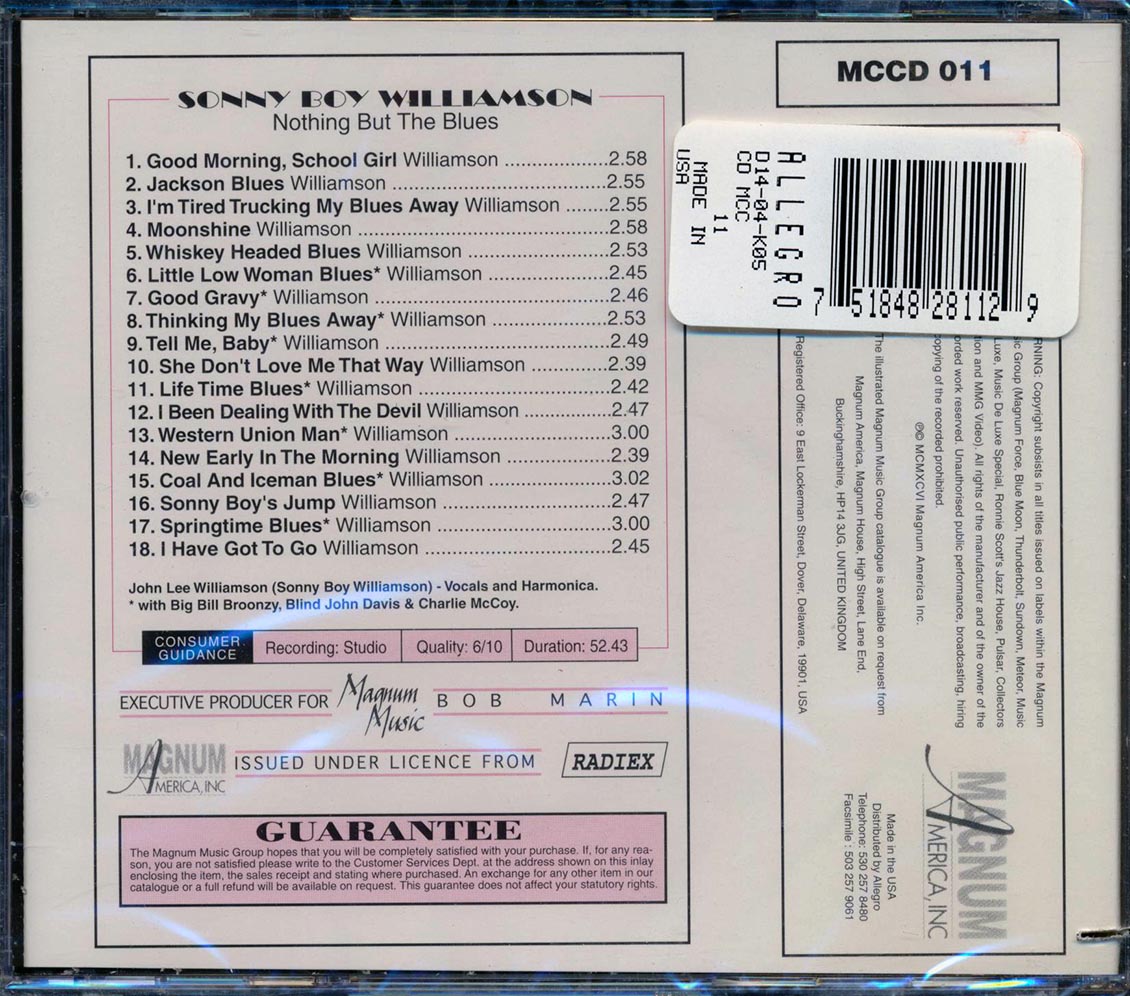 Sonny Boy Williamson - Nothing But The Blues (marked/ltd stock) (remastered)
