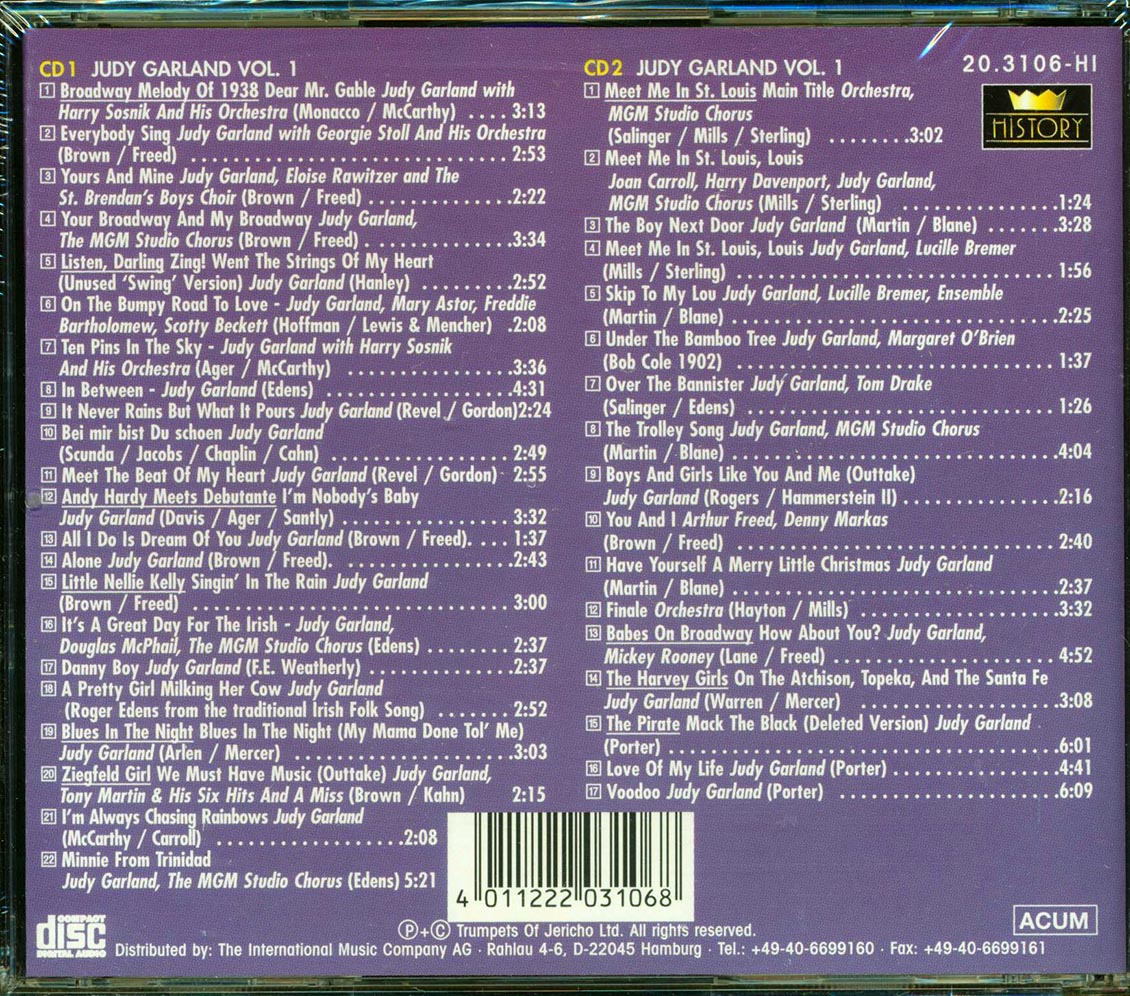 Judy Garland - The Sound Of The Movies Volume 1 (39 tracks) (2xCD)