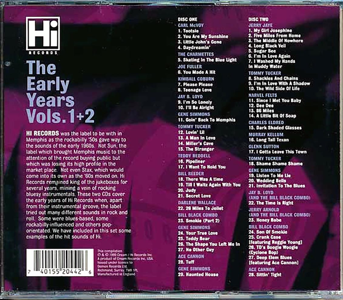 Carl McVoy, The Charmettes, Joe Fuller, Jerry Jaye, Etc. - Hi Records: The Early Years Volumes 1 & 2 (57 tracks) (2xCD)