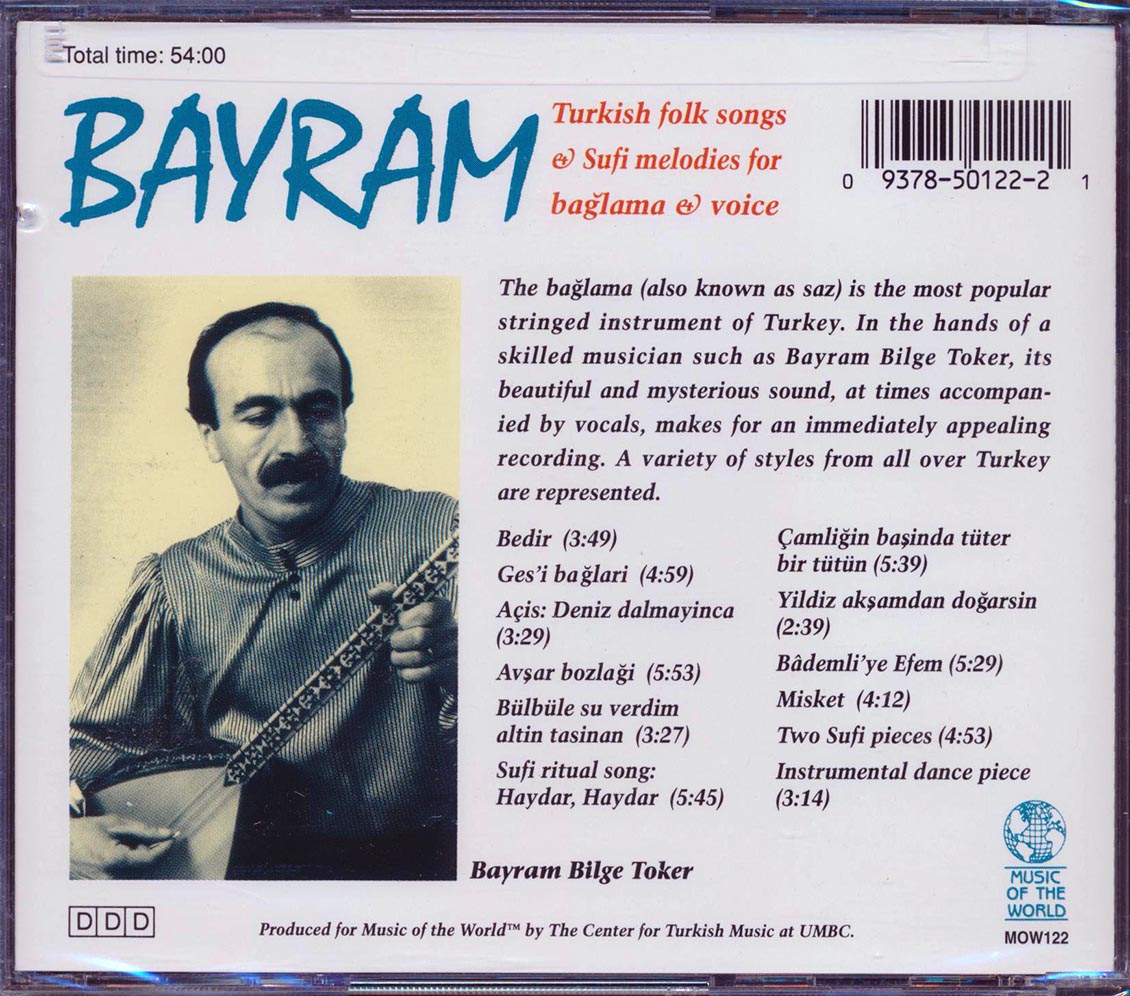 Bayram - Turkish Folk Songs And Sufi Melodies: Bayram Bilge Toker Baglama And Voice