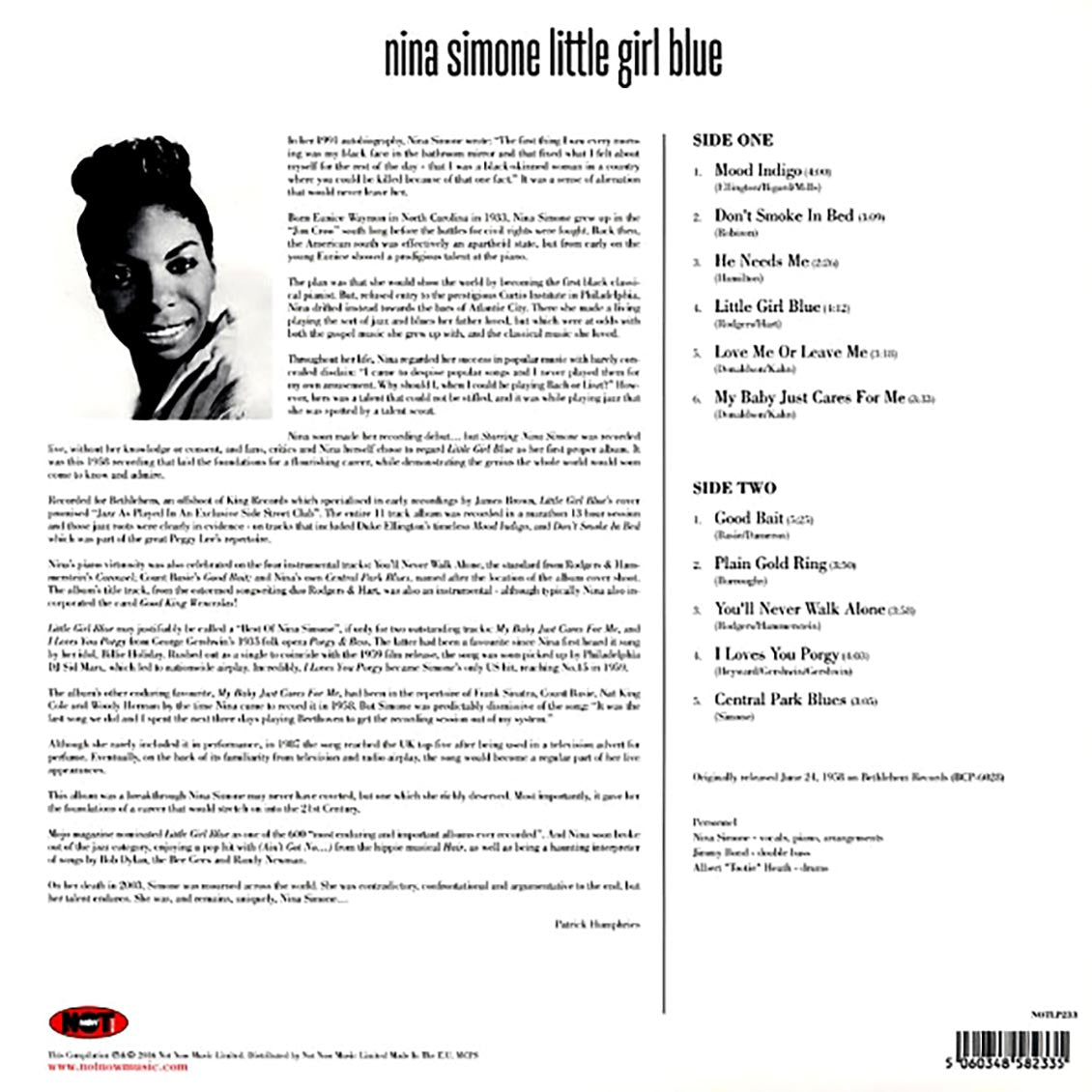 Nina Simone - Little Girl Blue (180g) (colored vinyl)
