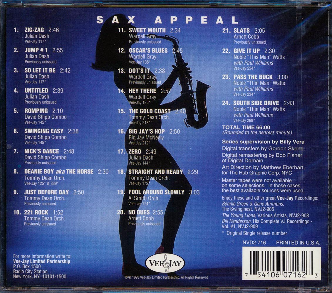 Julia Dash, David Shipp Combo, Tommy Dean Orchestra, Etc. - Sax Appeal