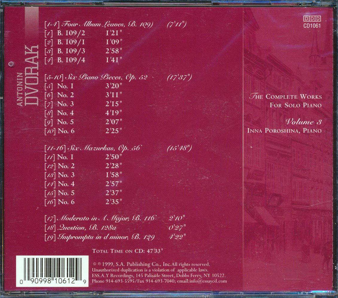 Antonin Dvorak - Piano Music Volume 3: The Complete Works For Solo Piano