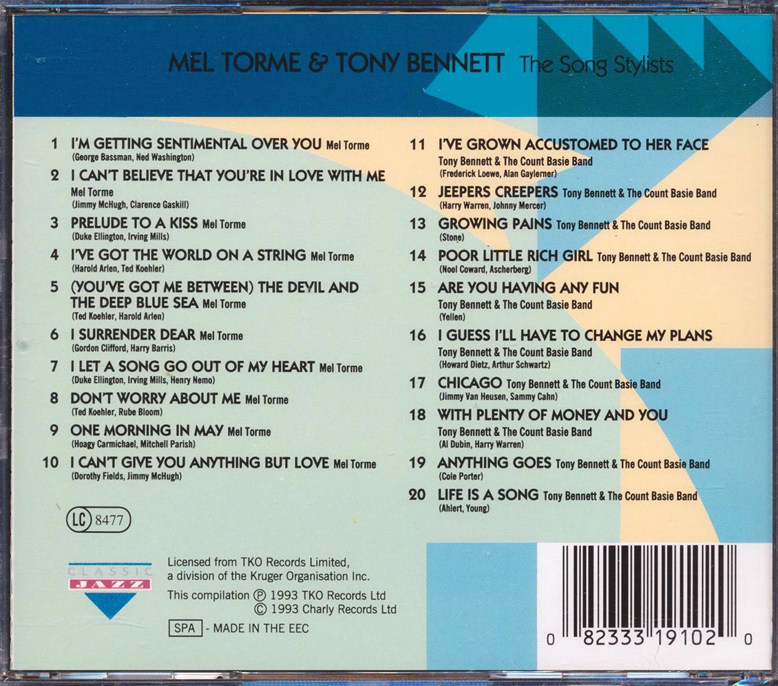 Mel Torme, Tony Bennett - The Song Stylists (20 tracks)