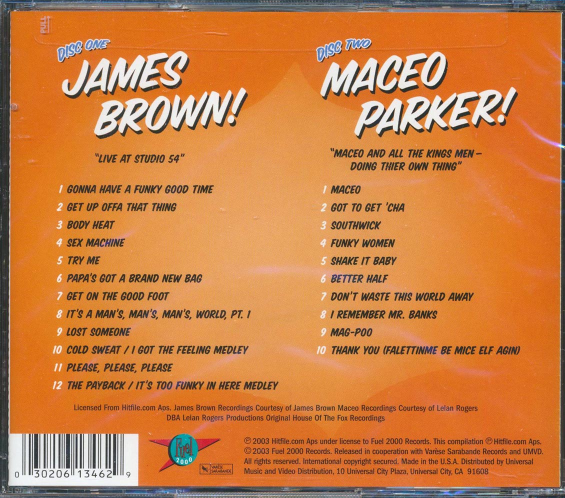James Brown, Maceo Parker - The Greatest Soul On Earth! Live At Studio 54 + Maceo & All The King's Men Doing Their Own Thing (22 tracks) (2xCD) (incl. large booklet)