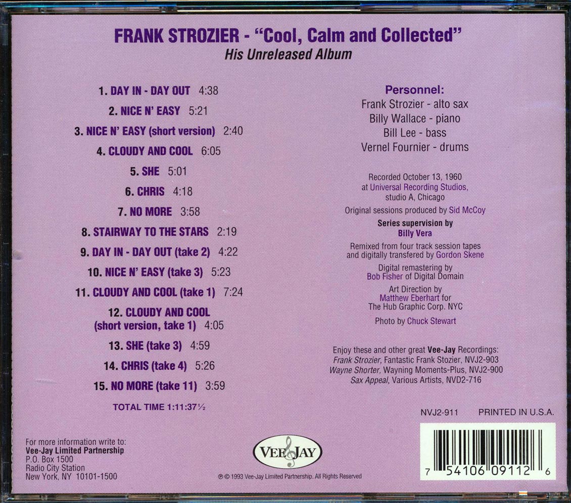 Frank Strozier - Cool, Calm And Collected: The Unreleased Frank Strozier