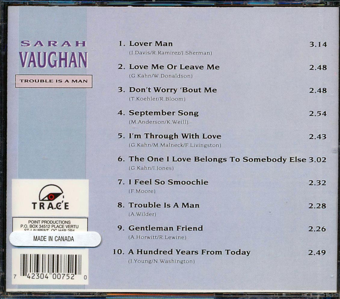 Sarah Vaughan - Trouble Is A Man: The World Of Sarah Vaughan
