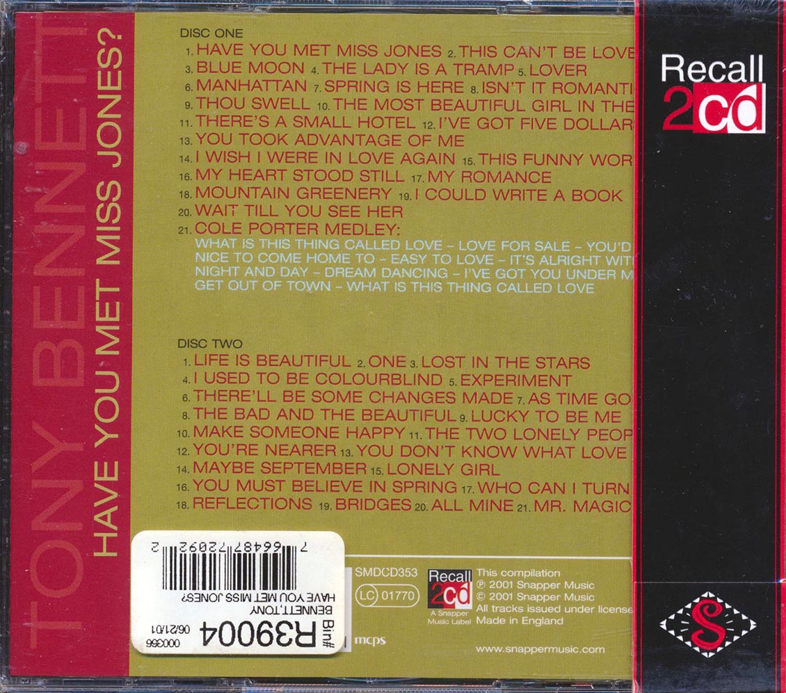 Tony Bennett - Have You Met Miss Jones? (42 tracks) (2xCD) (incl. large booklet)