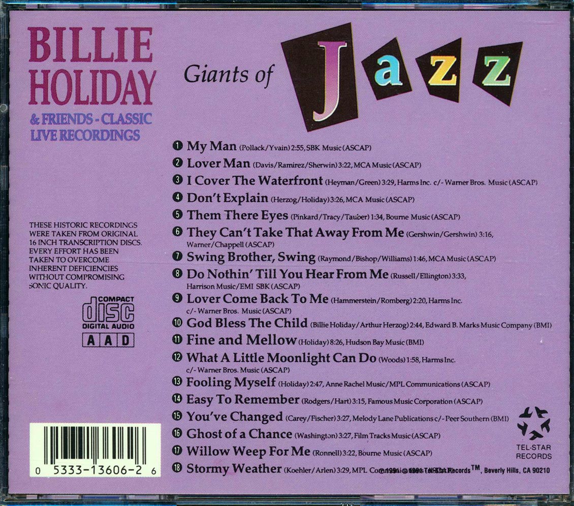 Billie Holiday & Friends - Classic Live Recordings: Giants Of Jazz