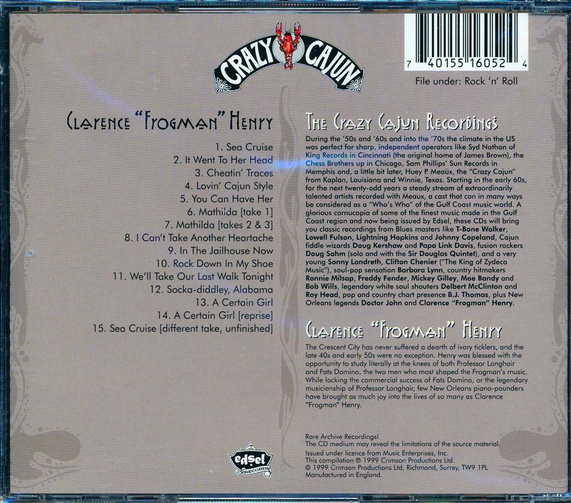 Clarence Frogman Henry - I Like That Alligator Baby: The Crazy Cajun Recordings