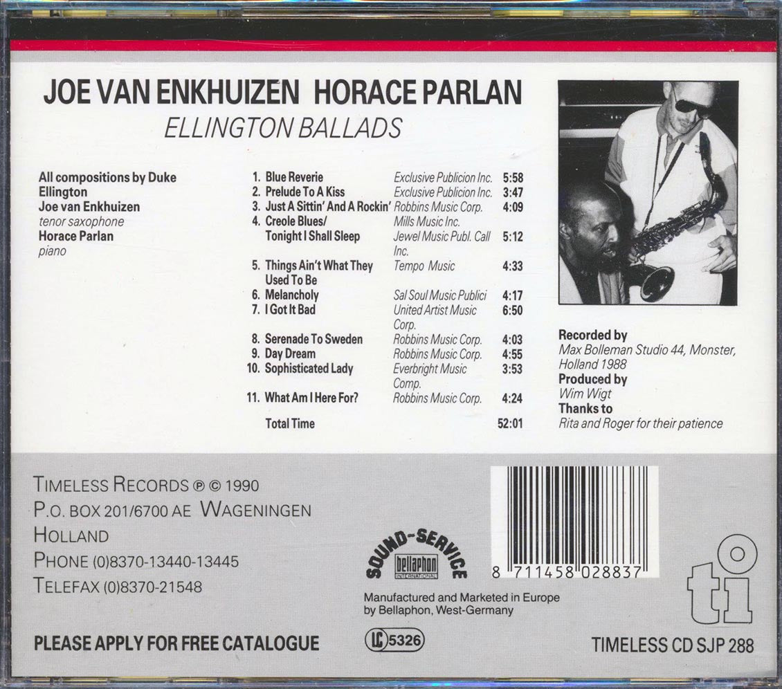 Joe Van Enkhuizen, Horace Parlan - Ellington Ballads
