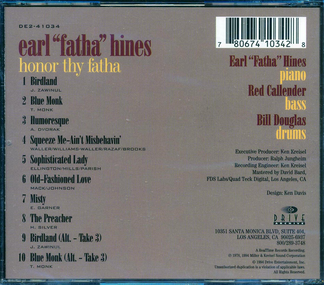Earl Fatha Hines - Honor Thy Fatha