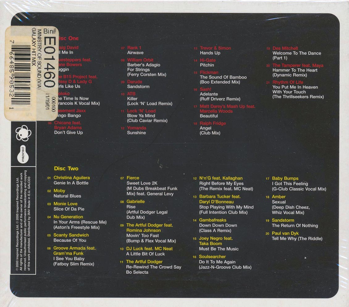 B15 Project, William Orbit, Truesteppers, Artful Dodger, Etc. - Galaxy Hit Mix (41 tracks) (2xCD)