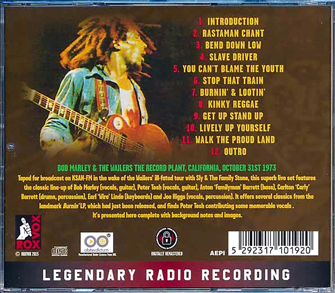 Bob Marley - Live At The Record Plant '73 (remastered)