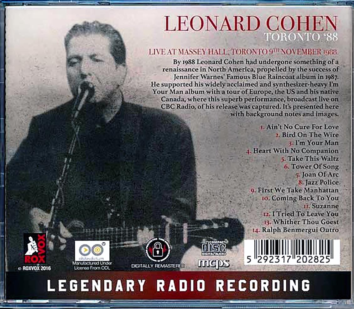 Leonard Cohen - Toronto '88