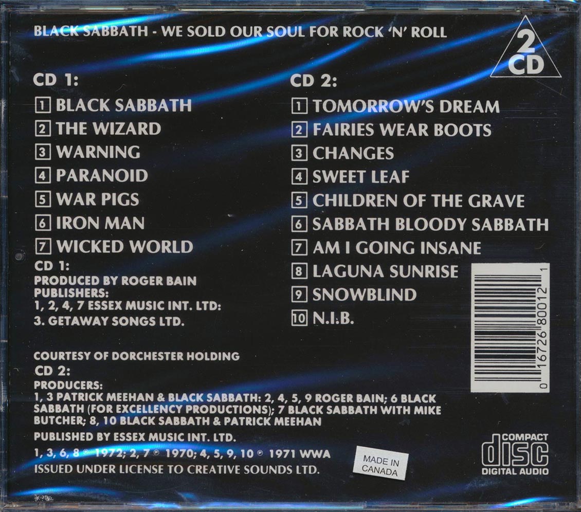 Black Sabbath - We Sold Our Soul For Rock N Roll Volume 1 + Volume 2 (2xCD)