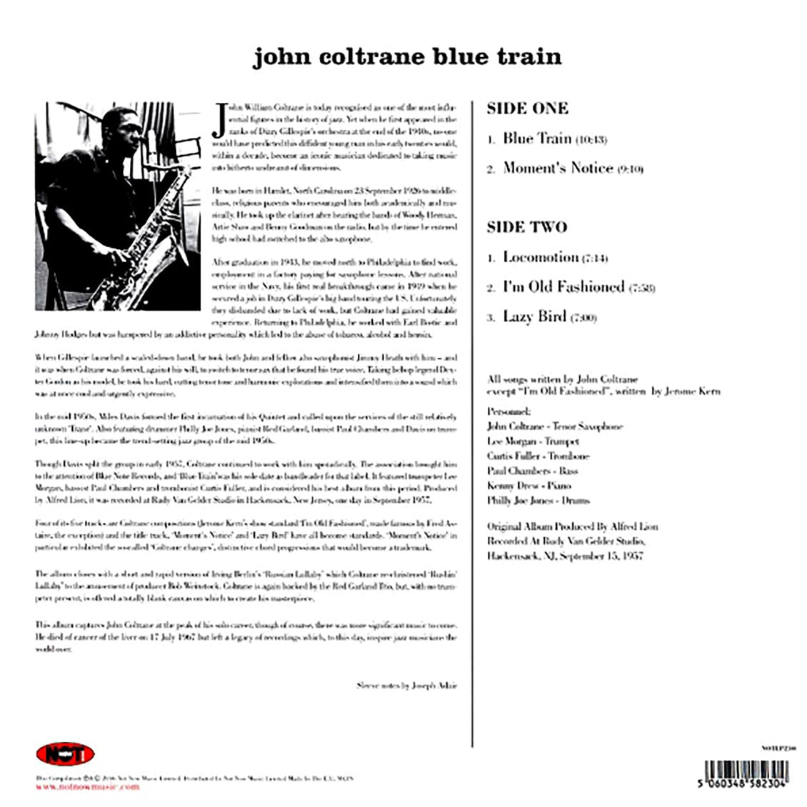 John Coltrane - Blue Train (180g) (colored vinyl)