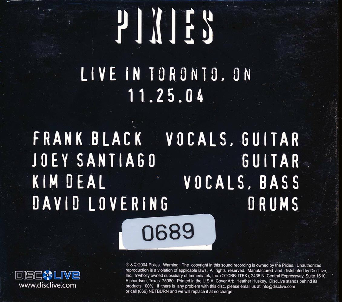 The Pixies - Live In Toronto, Ontario 11.25.04 (ltd. ed.) (2xCD)