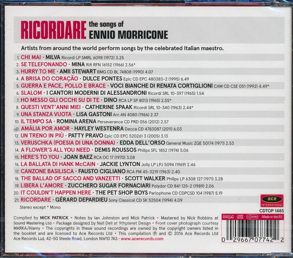 Various - Ricordare: The Songs Of Ennio Morricone (incl. large booklet)