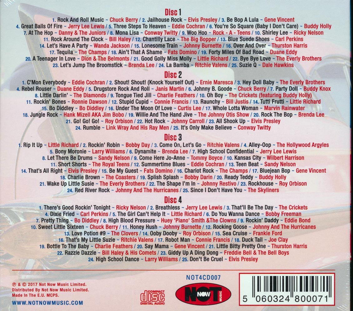 Various - 100 Rock 'N' Roll Hits (100 tracks) (4xCD) (deluxe 4-fold digipak)