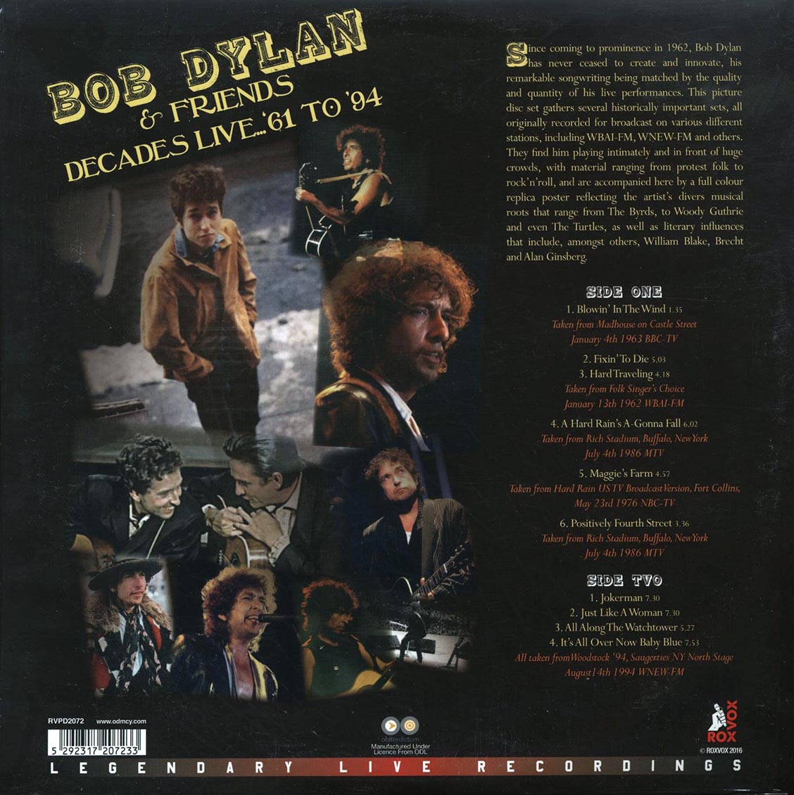 Bob Dylan & Friends - Decades Live: 1961 To 1994 (ltd. ed.) (180g) (picture disc)
