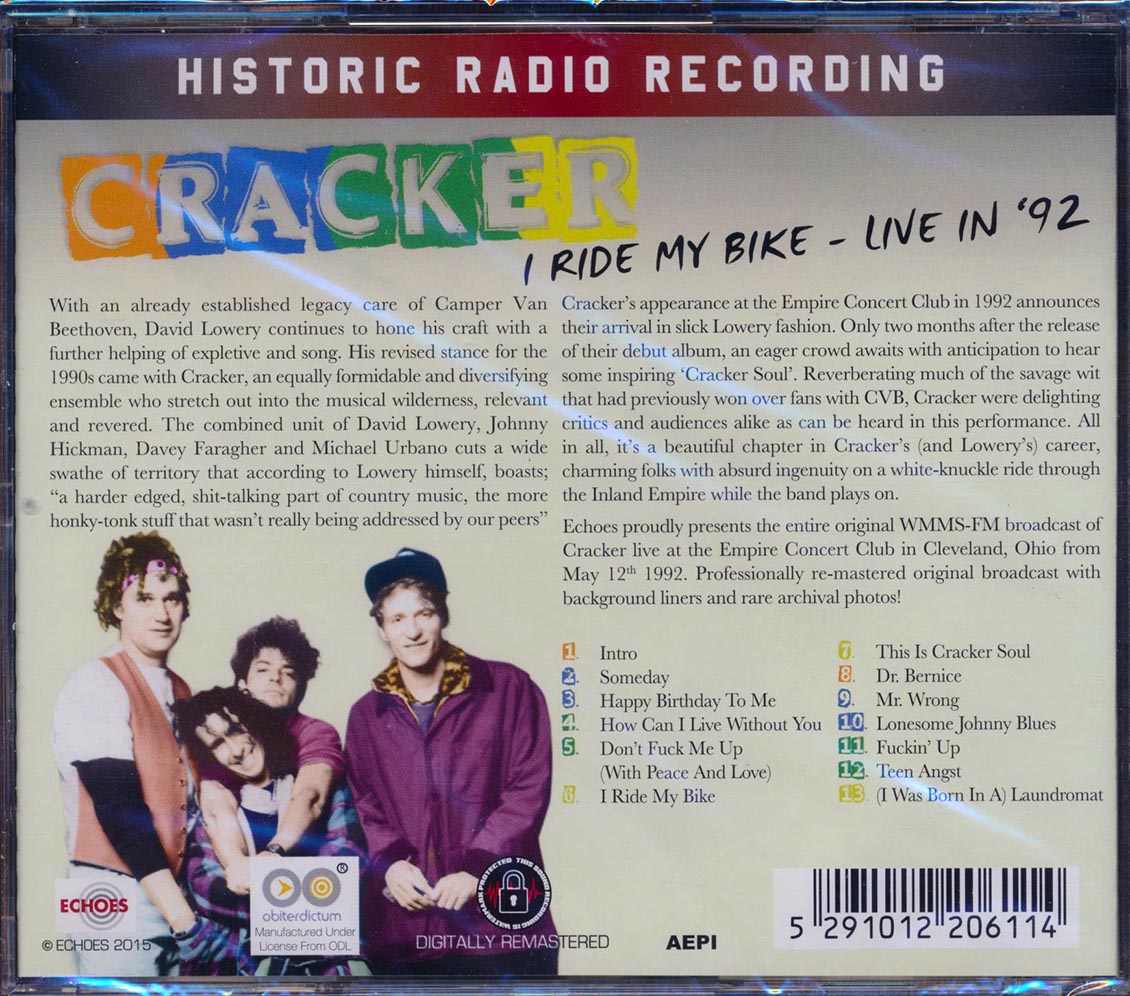 Cracker - I Ride My Bike: Live In '92 (remastered)